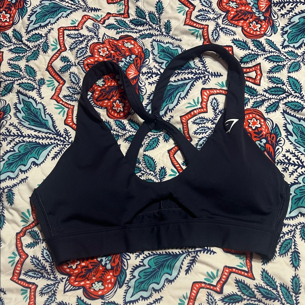 Gymshark navy blue Sports Bra with Strappy Back